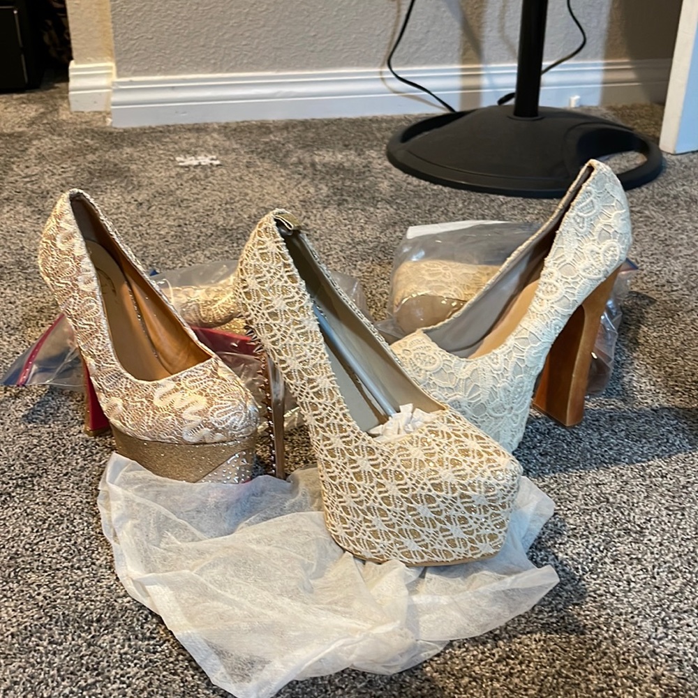 Drop dead gorgeous lot of platform pumps!!